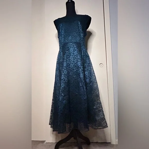 Betsey Johnson | Dresses | Betsey Johnson Size Forest Green Lace Formal  Lined Dress Sleeveless | Poshmark